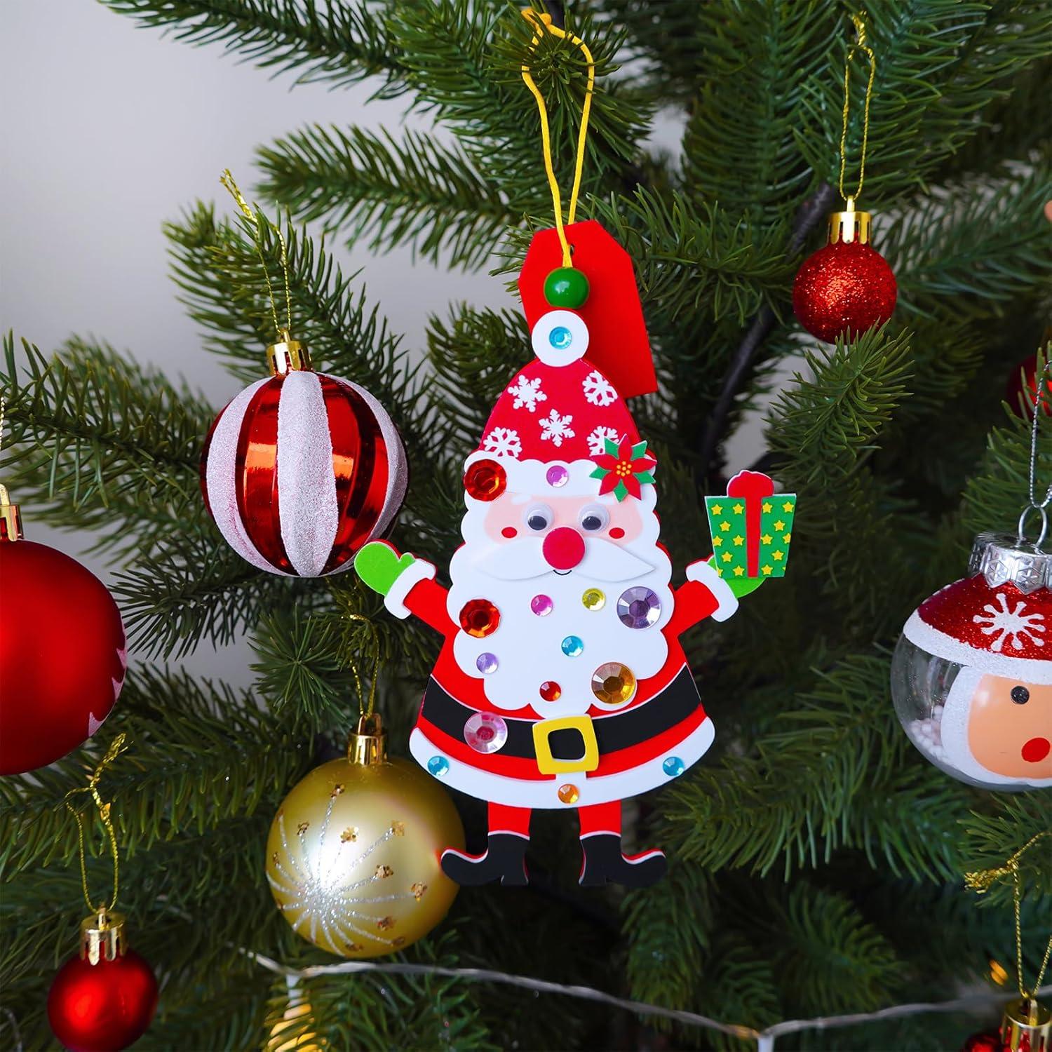 imageWinlyn 24 Set Christmas Craft Kits Winter Crafts DIY Ornaments ampamp Decorations Festive Foam Stickers Arts ampamp Crafts for Kids Holiday Home ampamp Classroom Activities Party Favors