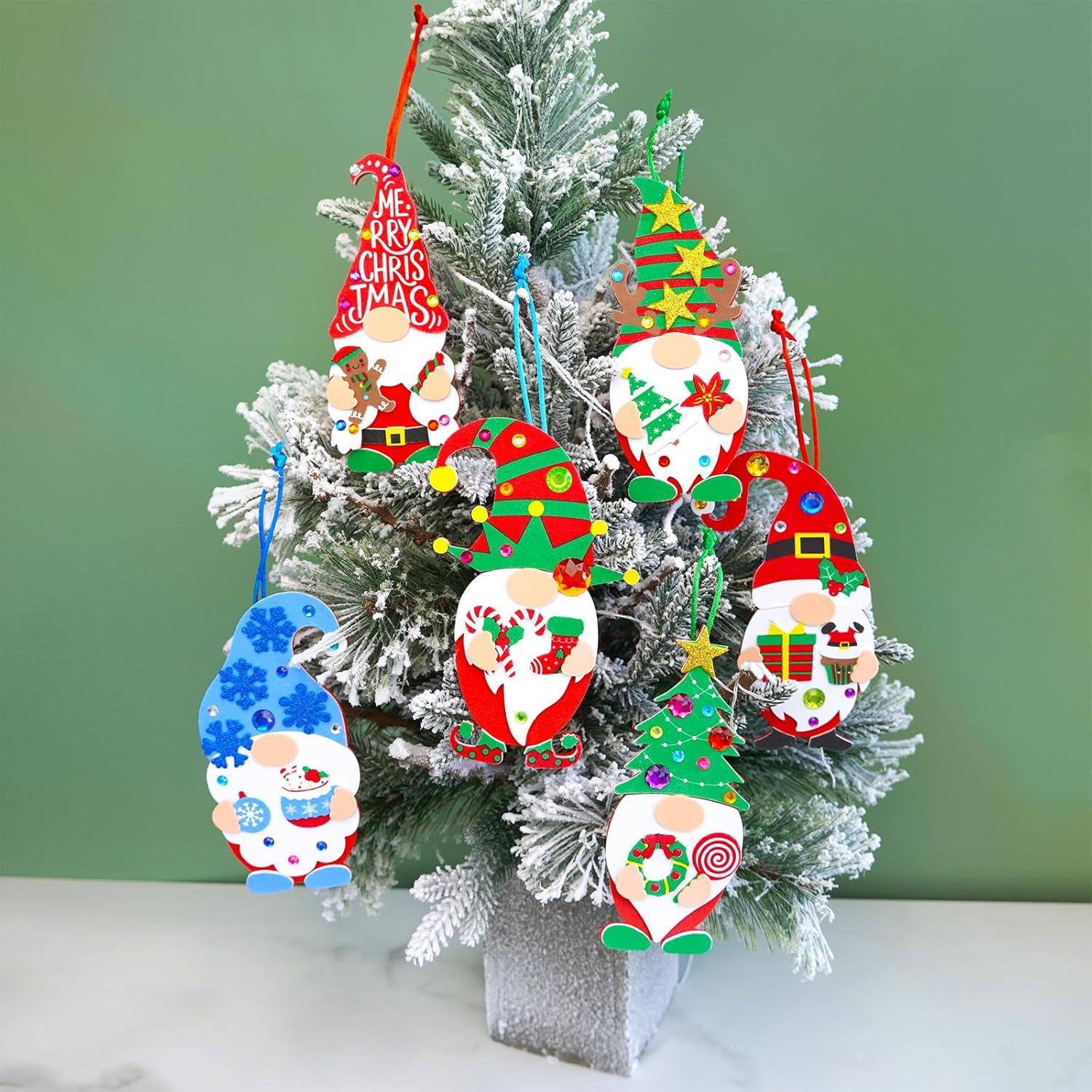 imageWinlyn 24 Sets Christmas Craft Kits Winter Crafts DIY Gnome Ornaments ampamp Decorations Art Sets with Foam Stickers for Kids Holiday Seasonal Home ampamp Classroom Activities Party Favors