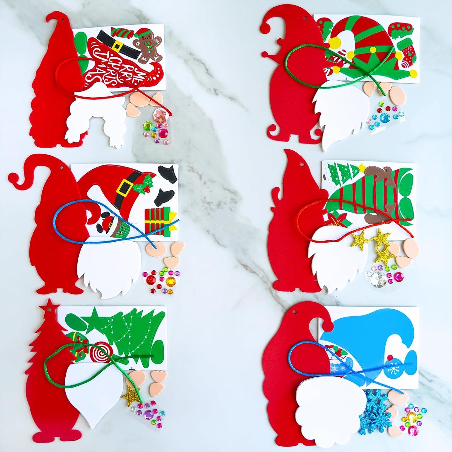 imageWinlyn 24 Sets Christmas Craft Kits Winter Crafts DIY Gnome Ornaments ampamp Decorations Art Sets with Foam Stickers for Kids Holiday Seasonal Home ampamp Classroom Activities Party Favors