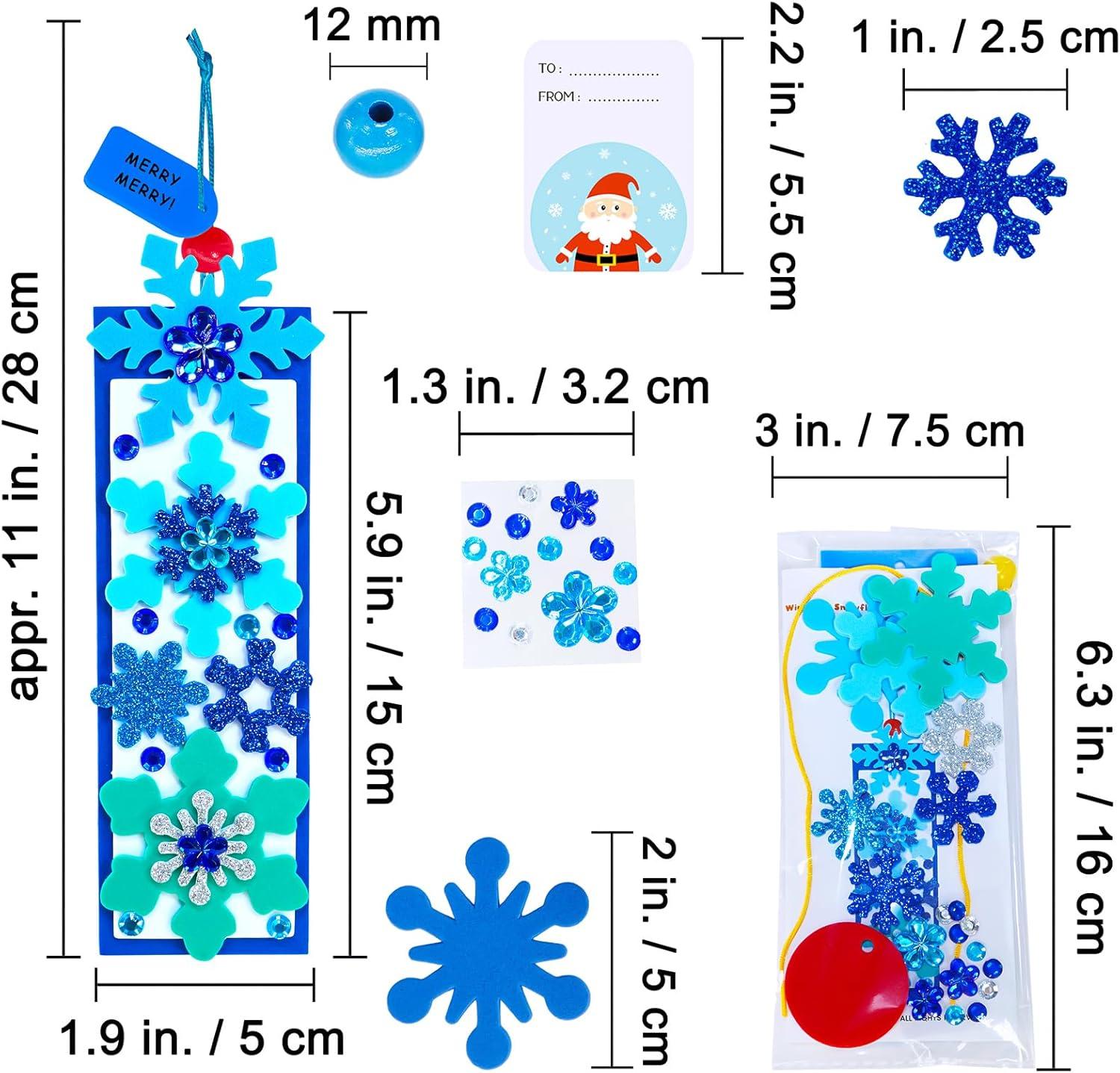 imageWinlyn 24 Sets Christmas Craft Kits Winter DIY Ornaments Decorations Festive Foam Stickers Arts and Crafts for Kids Holiday Home Classroom Activities Party Favors