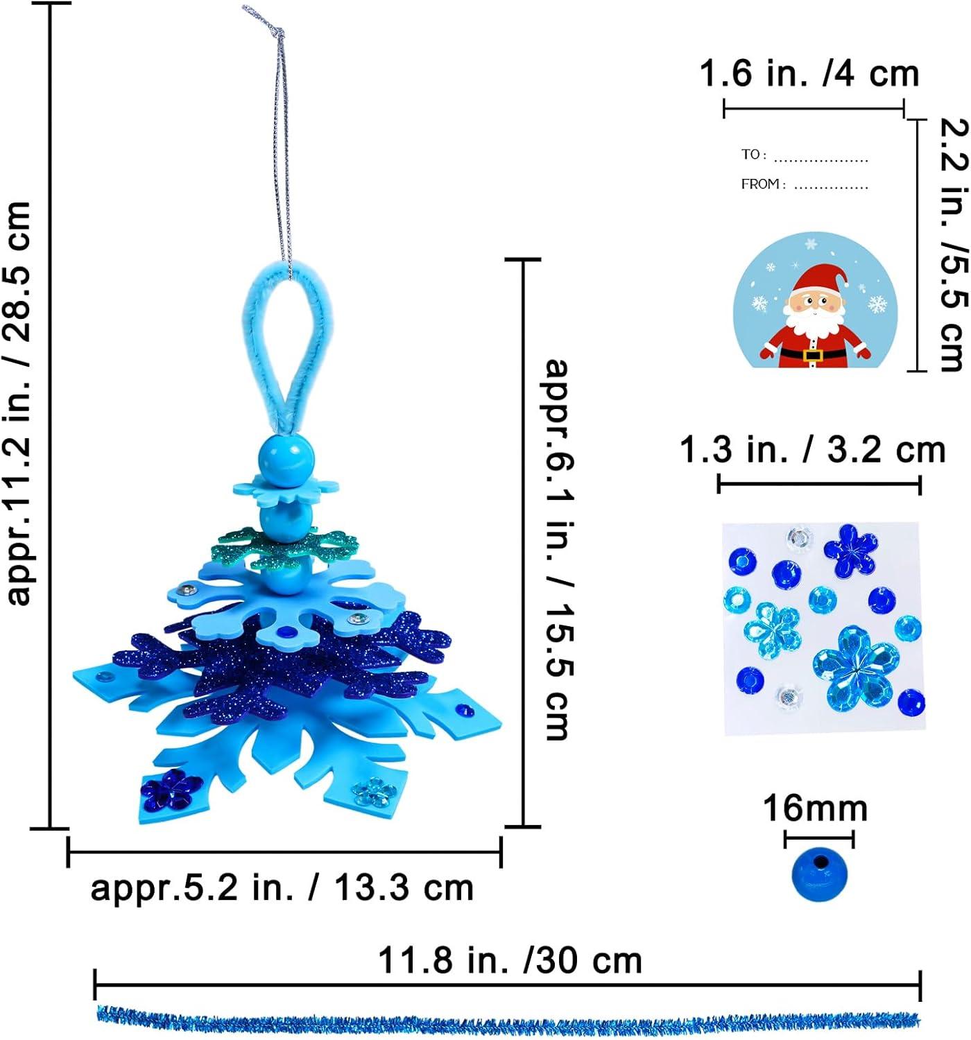imageWinlyn 24 Sets Christmas Craft Kits Winter Crafts DIY 3D Snowflake Tree Ornaments Decorations Art Sets Foam Snowflake Christmas Arts and Crafts for Kids Holiday Classroom Art Activities Party Favors