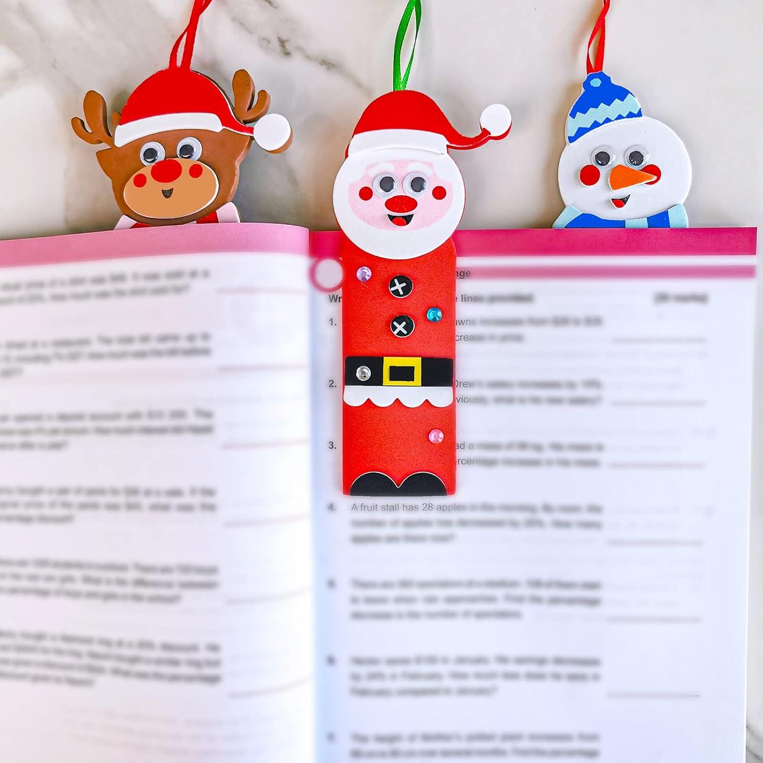 imageWinlyn 24 Sets Christmas Craft Kits Winter Crafts DIY Christmas Ornaments Art Sets Snowman Reindeer Pine Tree Owl Penguin Christmas Foam Stickers Arts and Crafts for Kids Holiday Classroom Activities