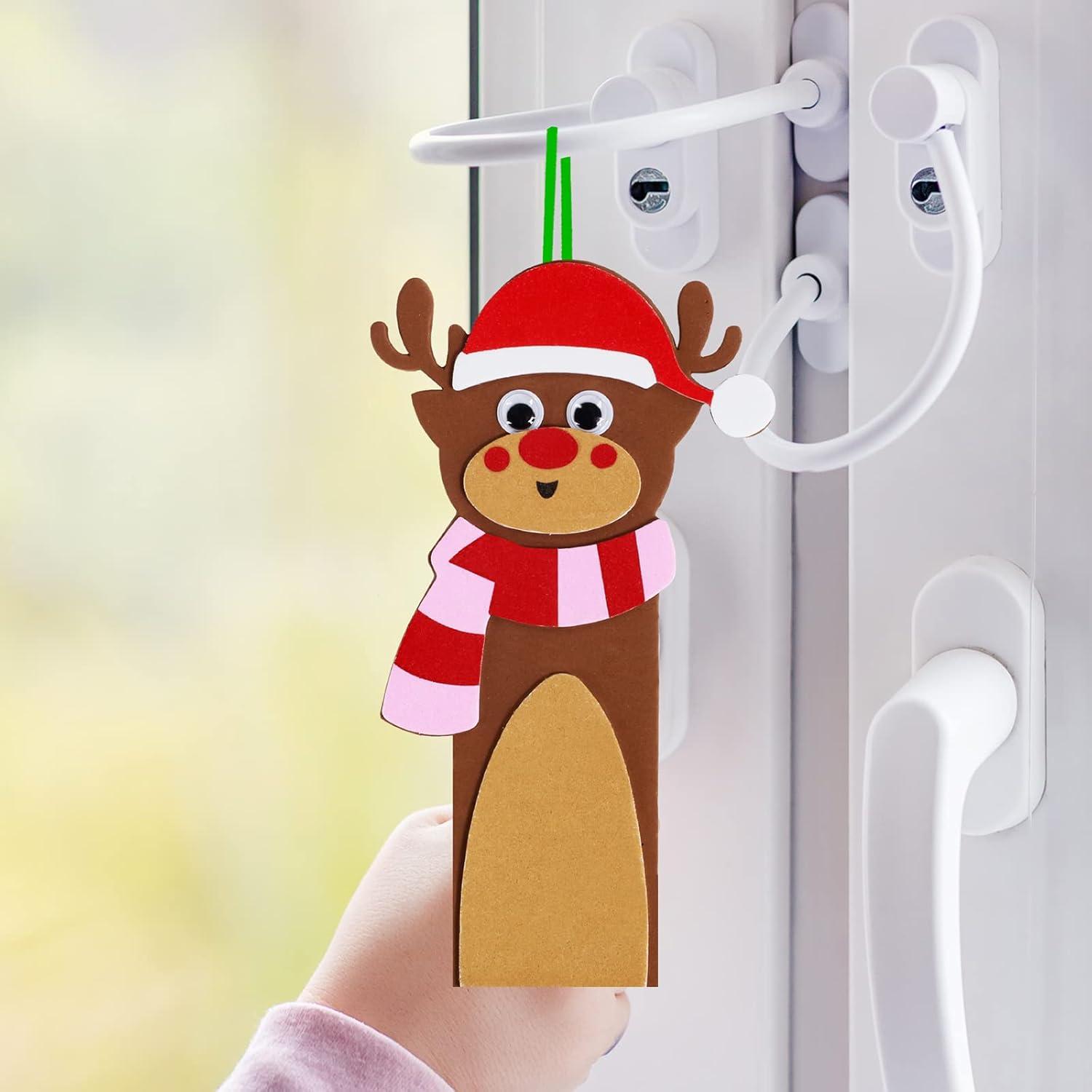 imageWinlyn 24 Sets Christmas Craft Kits Winter Crafts DIY Christmas Ornaments Art Sets Snowman Reindeer Pine Tree Owl Penguin Christmas Foam Stickers Arts and Crafts for Kids Holiday Classroom Activities