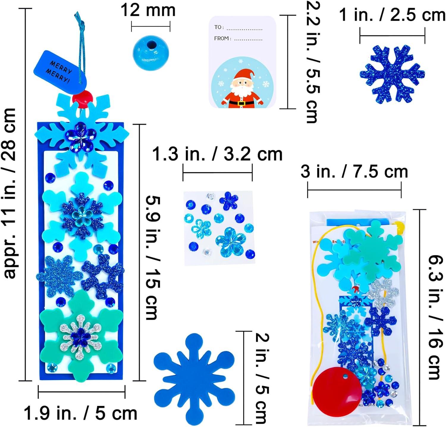 imageWinlyn 24 Sets Christmas Craft Kits Winter Crafts DIY Christmas Ornaments Bookmarks Decorations Festive Foam Stickers Christmas Arts and Crafts for Kids Holiday Classroom Art Activities Party Favors