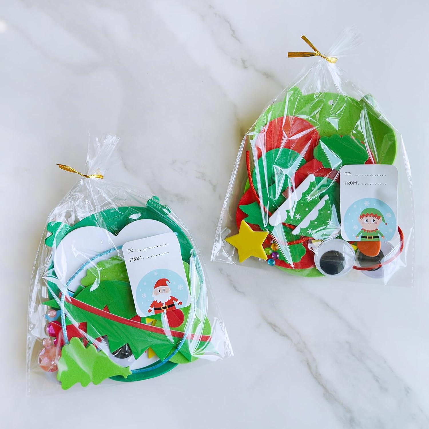 imageWinlyn 24 Sets Christmas Craft Kits Winter Crafts DIY Christmas Owl Ornaments Decorations Art Sets Foam Owl Christmas Tree Holiday Stickers for Kids Festival Home Classroom Activities Party Favors