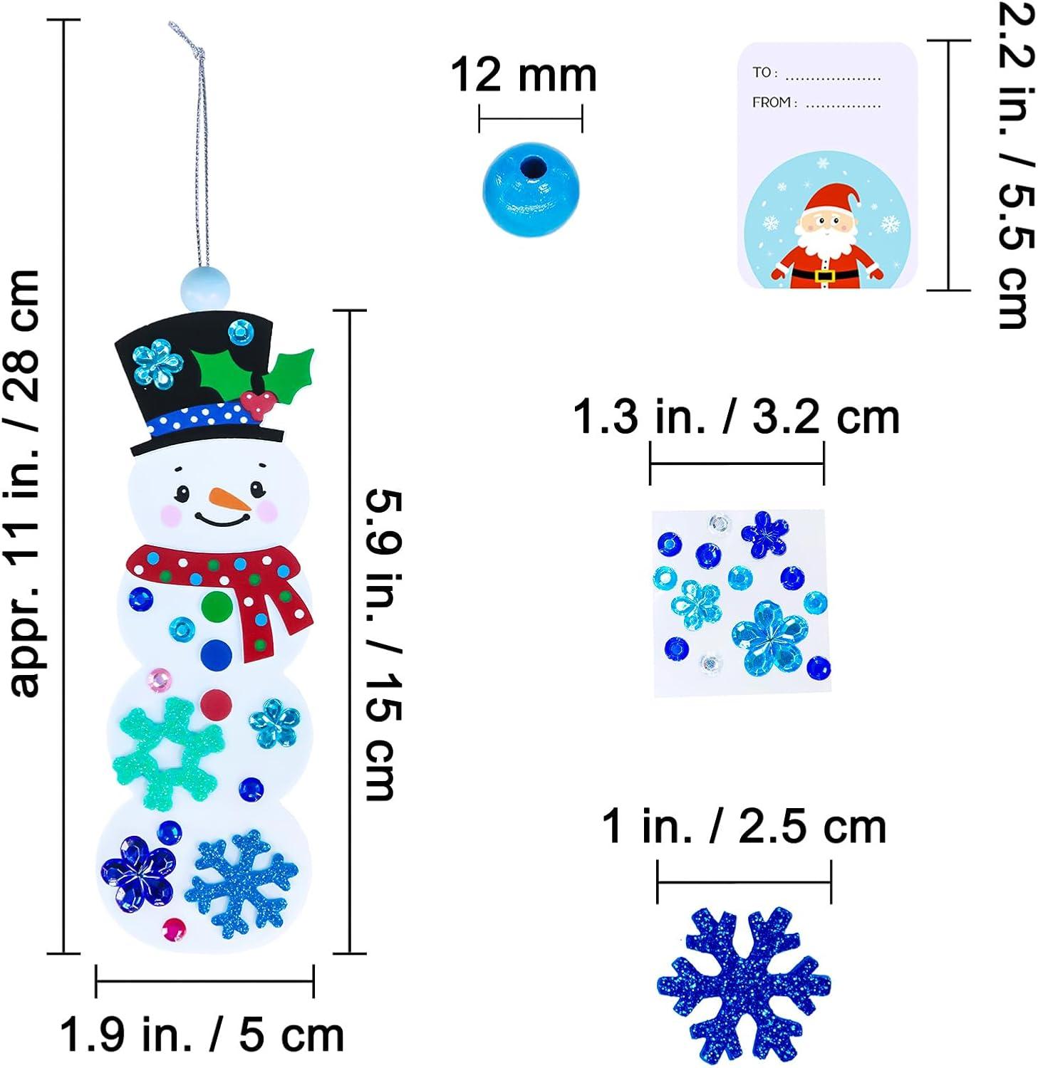 imageWinlyn 24 Sets Christmas Craft Kits Winter Crafts DIY Christmas Snowman Bookmarks Ornaments Art Sets Snowman Christmas Foam Stickers Arts and Crafts for Kids Holiday Classroom Activities Party Favors