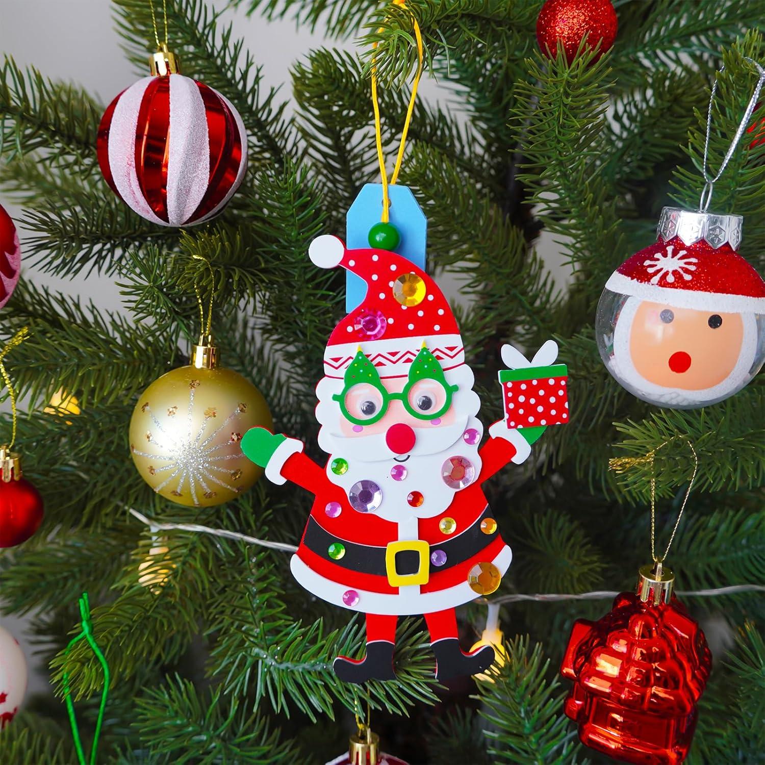 imageWinlyn 24 Sets Christmas Craft Kits Winter Crafts DIY Holiday Ornaments Decorations Winter Festive Foam Stickers Christmas Arts and Crafts for Kids Christmas Home Classroom Art Activities Party Favors