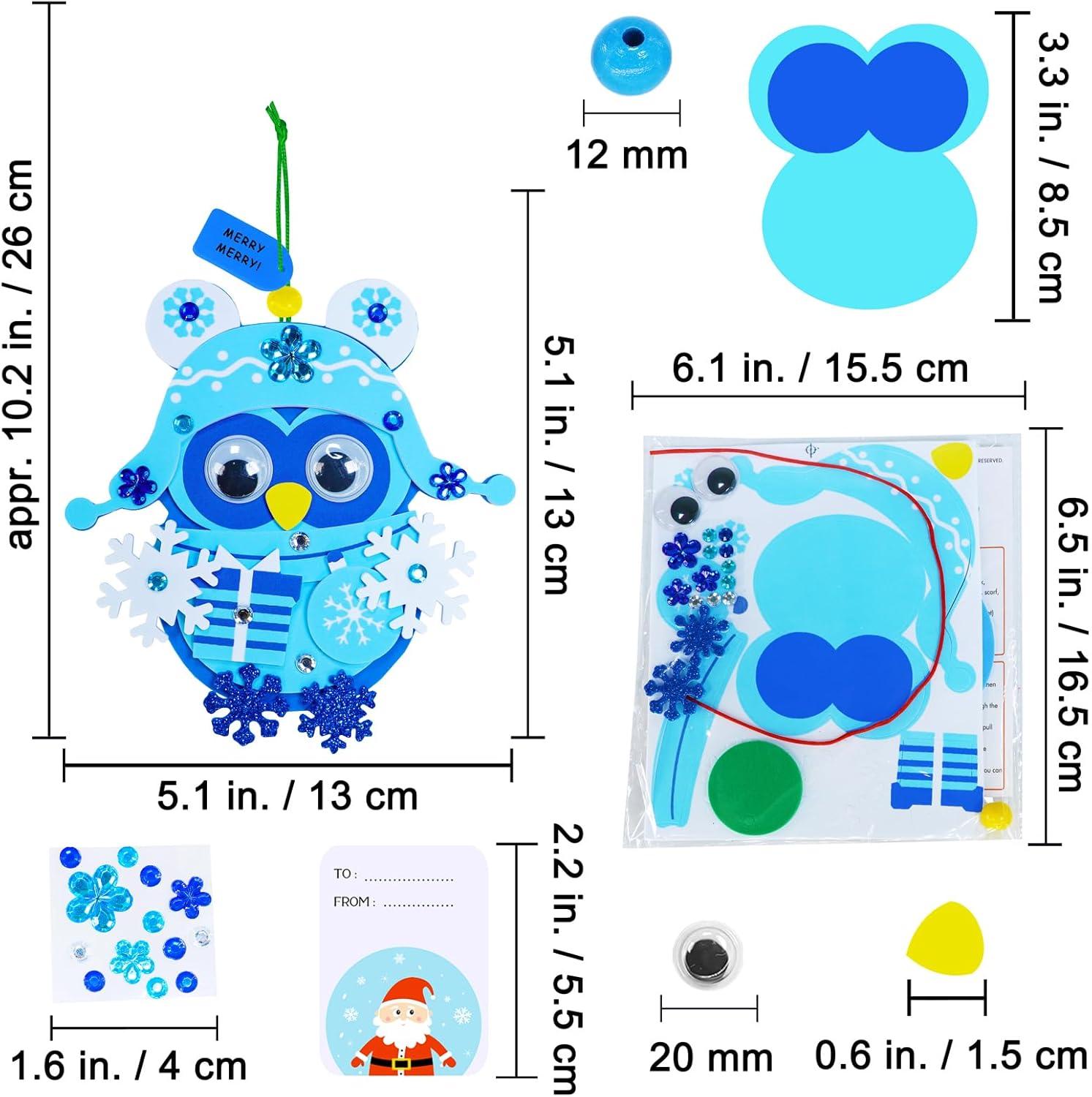 imageWinlyn 24 Sets Christmas Craft Kits Winter Crafts DIY Holiday Ornaments Decorations Winter Festive Foam Stickers Christmas Arts and Crafts for Kids Christmas Home Classroom Art Activities Party Favors