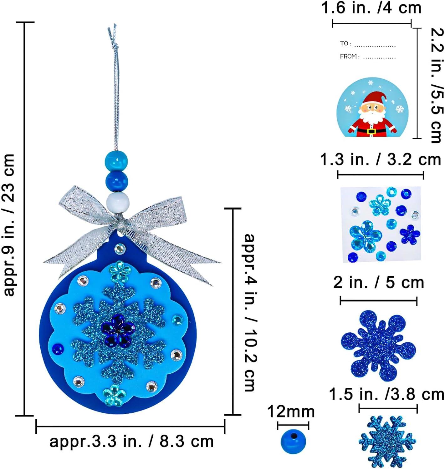 imageWinlyn 24 Sets Christmas Craft Kits Winter Crafts DIY Snowflake Baubles Ornaments Decorations Snowflake Foam Stickers Christmas Arts and Crafts for Kids Holiday Classroom Art Activities Party Favors