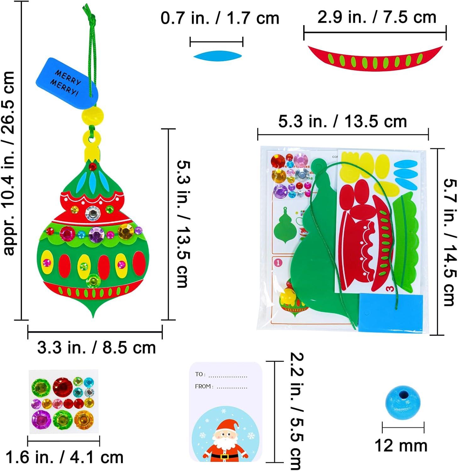 imageWinlyn 24 Sets Christmas Craft Kits Winter Crafts DIY Xmas Bauble Ornaments Decorations Festive Foam Stickers Christmas Arts and Crafts for Kids Holiday Party Favors Home Classroom Art Activities