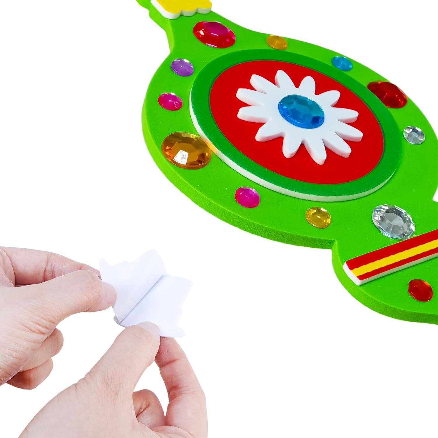 imageWinlyn 24 Sets Christmas Craft Kits Winter Crafts DIY Xmas Bauble Ornaments Decorations Festive Foam Stickers Christmas Arts and Crafts for Kids Holiday Party Favors Home Classroom Art Activities