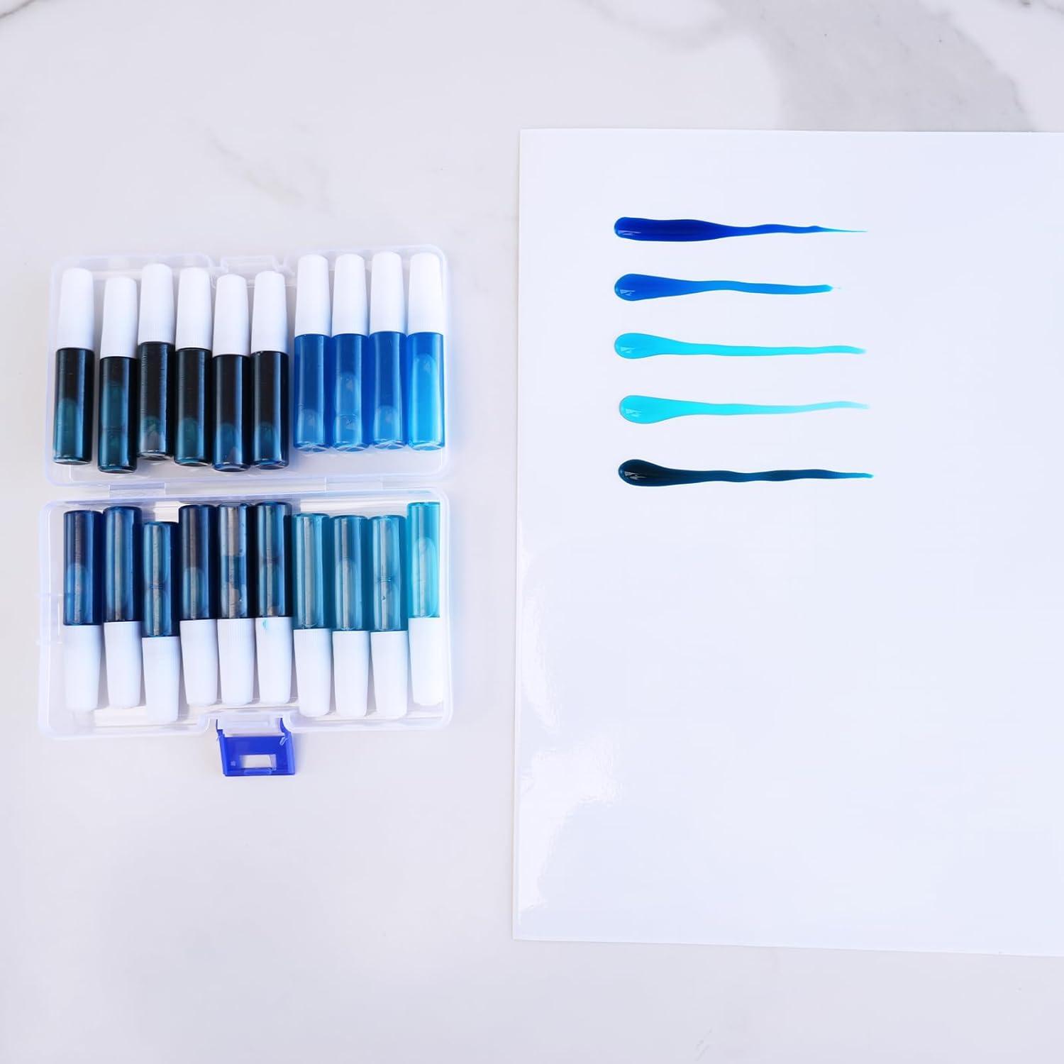 imageWinlyn 24 Sets Christmas Snowflake Suncatchers Ornaments Decorations DIY Window Paint Art Suncatchers Winter Crafts Painting Kits for Kids Classroom Activities Art Project Party Favors