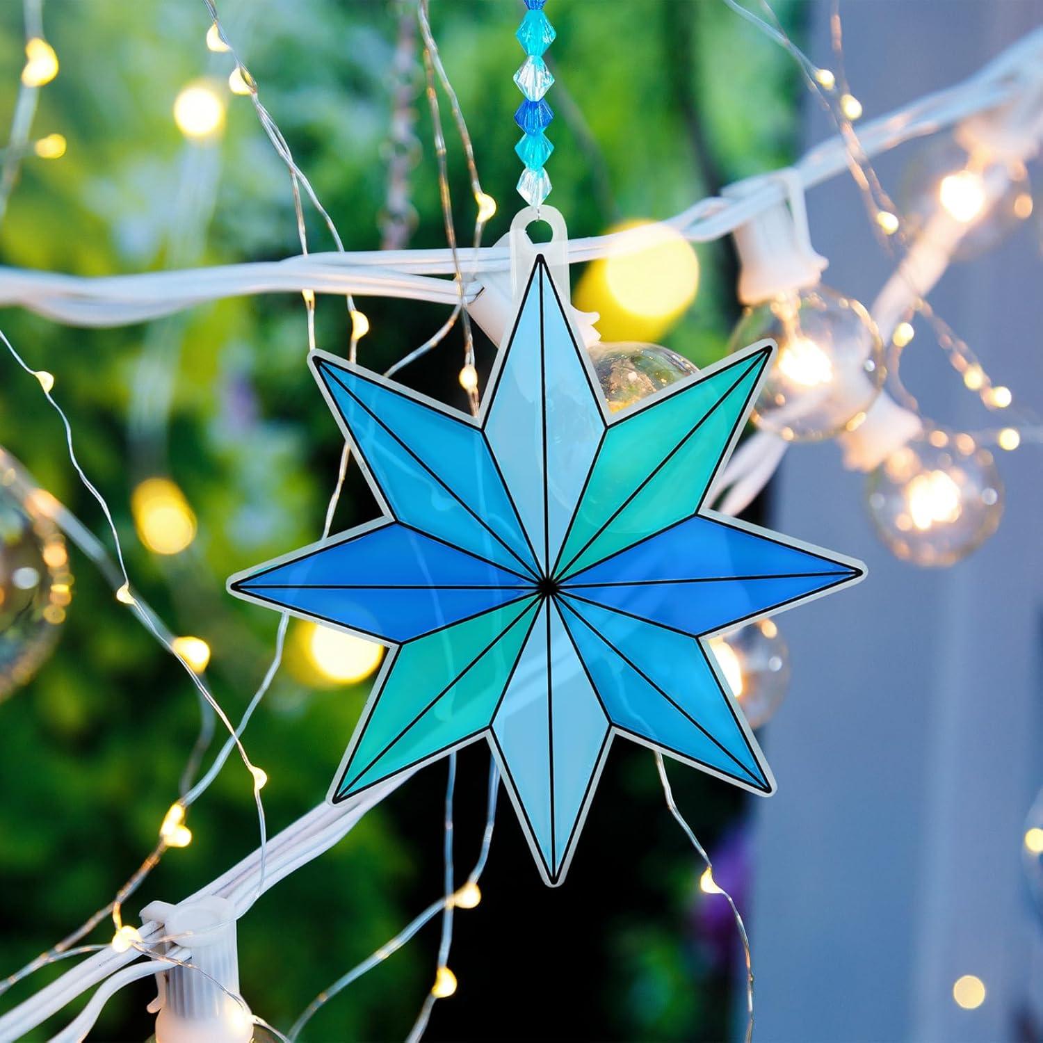 imageWinlyn 24 Sets Christmas Snowflake Suncatchers Ornaments Decorations DIY Window Paint Art Suncatchers Winter Crafts Painting Kits for Kids Classroom Activities Art Project Party Favors