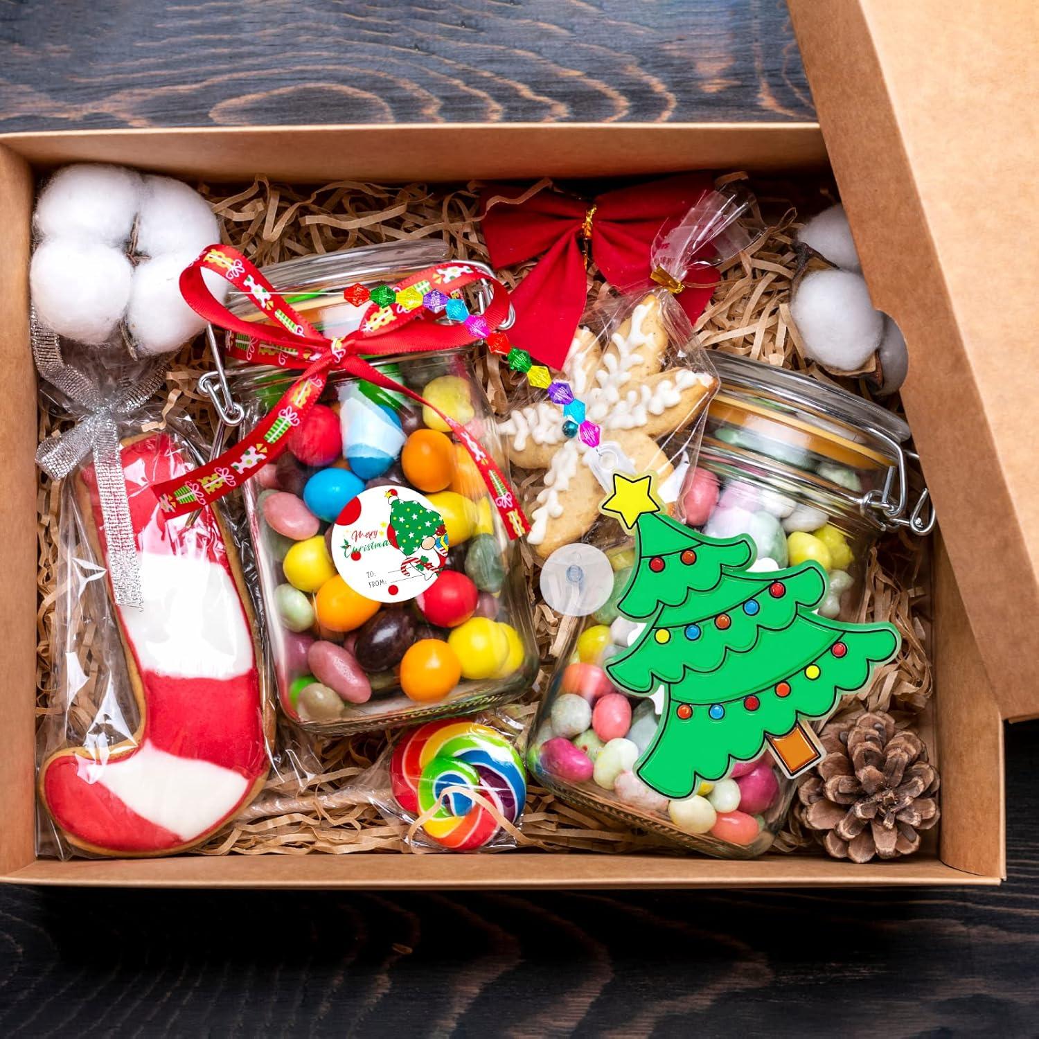 imageWinlyn 24 Sets Christmas Suncatchers Ornaments Decorations DIY Window Paint Art Suncatchers Christmas Craft Kits Santa Snowman Snowflake Reindeer Sun Catchers for Kids Classroom Activities Art Project