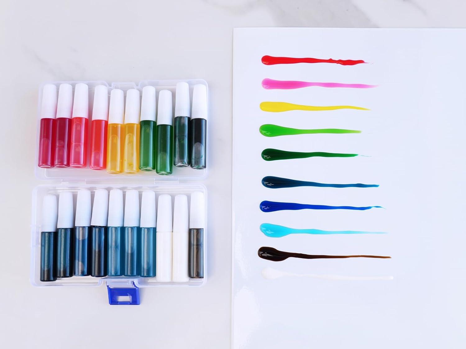 imageWinlyn 24 Sets Christmas Tree Suncatchers Ornaments Decorations DIY Window Paint Art Suncatchers Winter Crafts Painting Kits for Kids Classroom Activities Art Project Party Favors