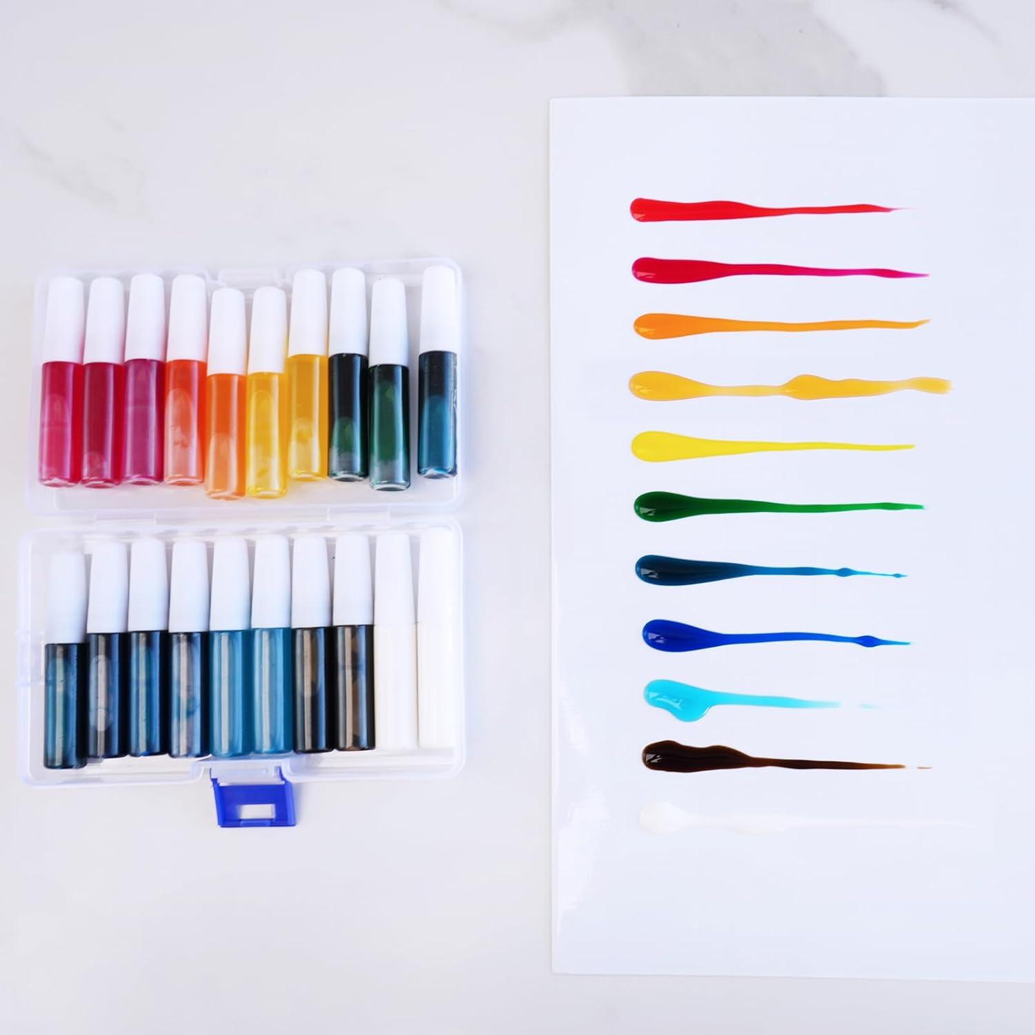 imageWinlyn 24 Sets Potted Christmas Tree Suncatchers Ornaments Decorations DIY Window Paint Art Suncatchers Winter Crafts Painting Kits for Kids Classroom Activities Art Project Party Favors