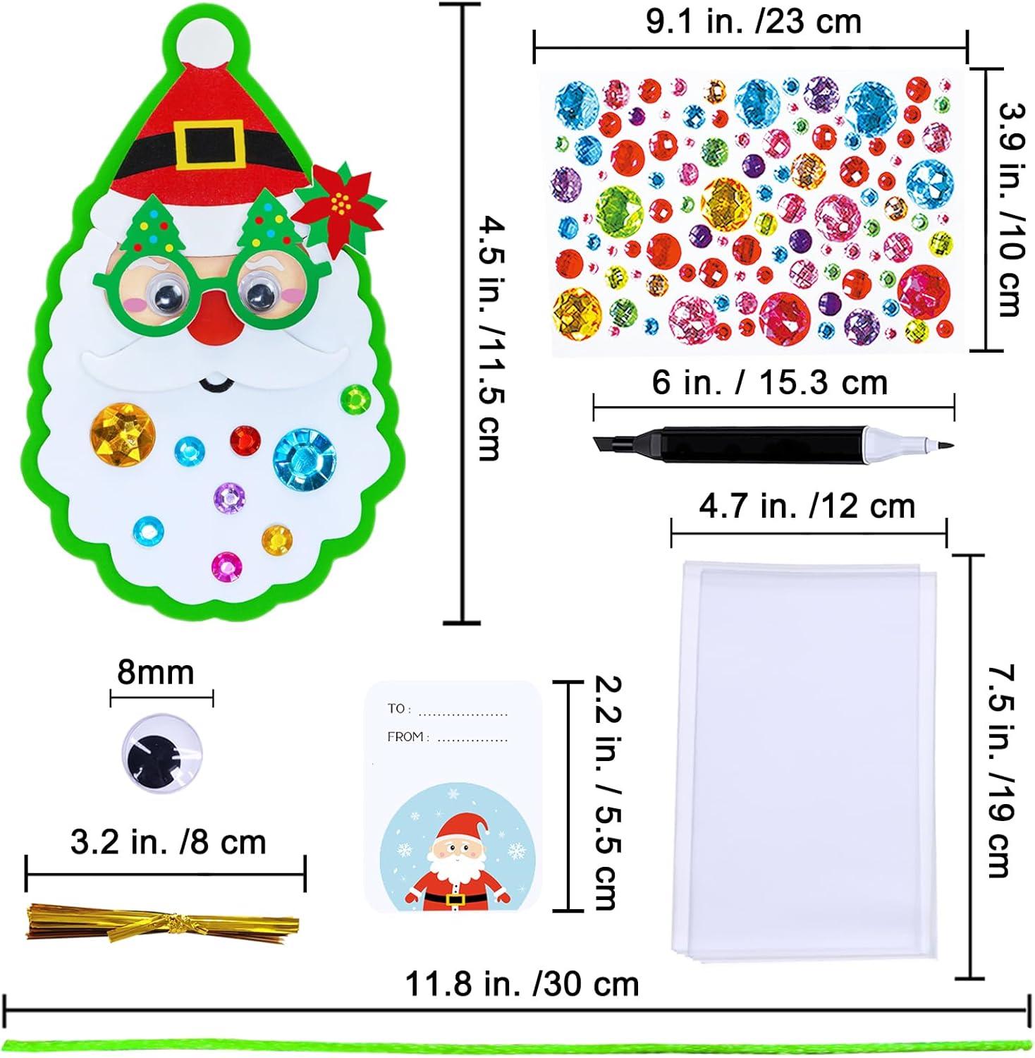imageWinlyn 32 Sets Bulk Santa Christmas Ornaments Decorations Craft Kits School Arts and Crafts Foam Santa Christmas Stickers for Kids Holiday Xmas Festive Classroom Activities Party Favors Art Project
