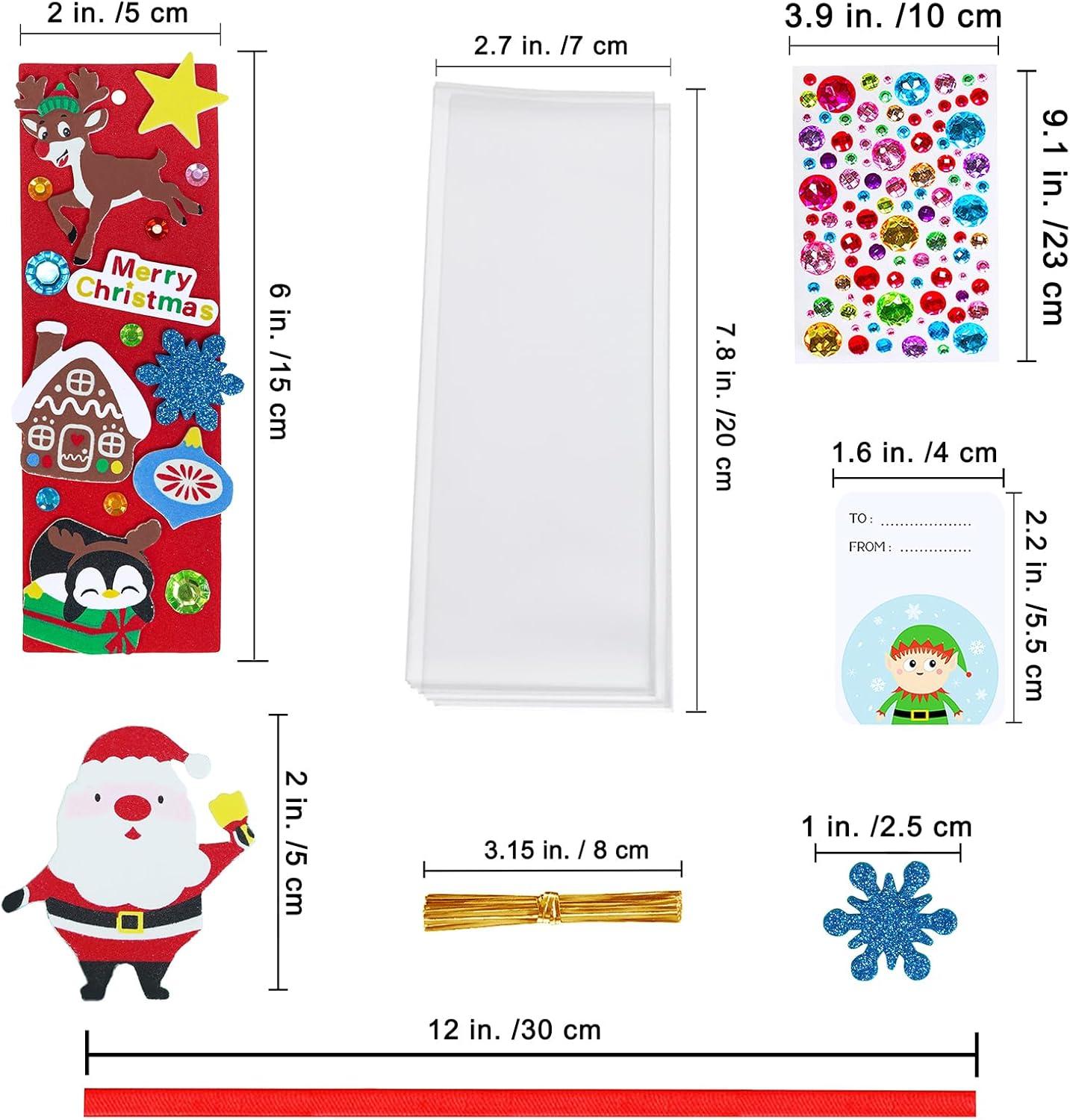 imageWinlyn 36 Sets Christmas Craft Kits Winter Crafts DIY Christmas Ornaments Art Sets Snowman Reindeer Pine Tree Penguin Christmas Foam Stickers Arts and Crafts for Kids Holiday Classroom Activities