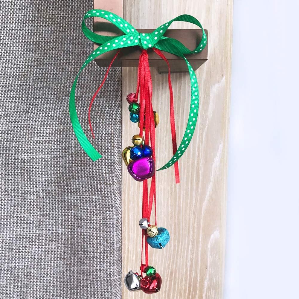 imageWinlyn 475 Set Christmas Jingle Bell Wreath Christmas Tree Ornaments Craft Kit Jingle Bell Metallic Chenille Stems Glitter PomPoms Ribbon Assortment for Kids Holiday Xmas Bracelets Necklaces Artwork