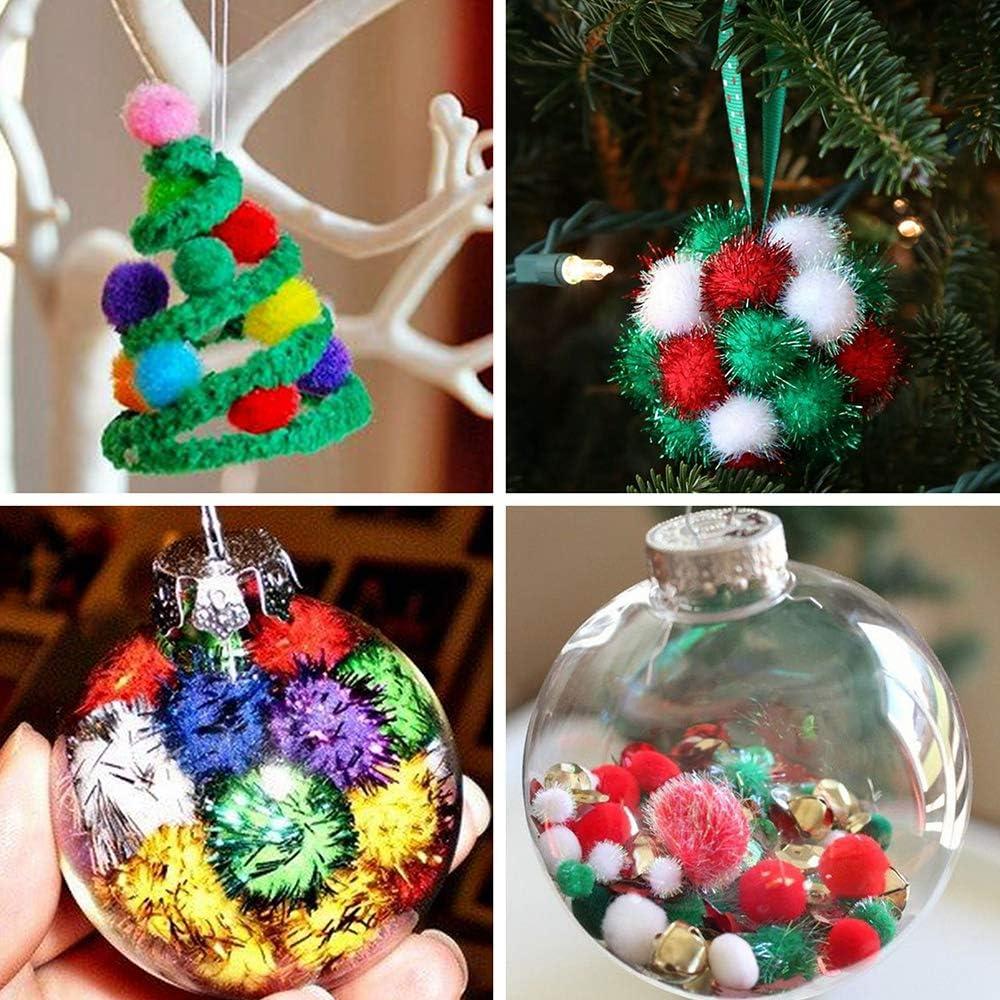 imageWinlyn 475 Set Christmas Jingle Bell Wreath Christmas Tree Ornaments Craft Kit Jingle Bell Metallic Chenille Stems Glitter PomPoms Ribbon Assortment for Kids Holiday Xmas Bracelets Necklaces Artwork