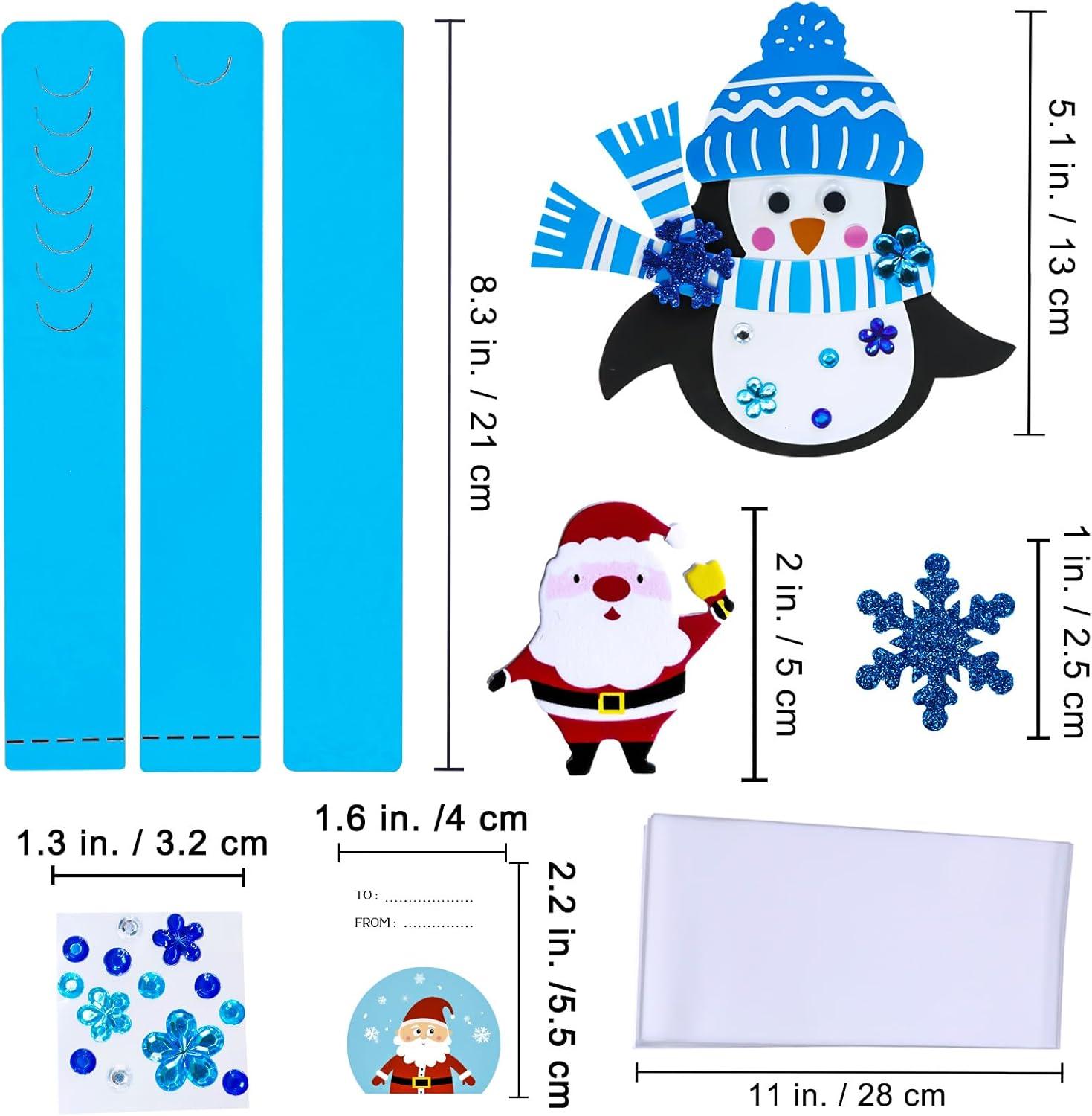 imageWinlyn Winter Craft Kits Christmas DIY Holiday Headbands Snowflake Snowman Penguin Foam Stickers Kids Art ampamp Party Favors