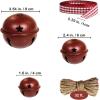30 Pcs Christmas Metal Sleigh Bells Rustic Burgundy Jingle Bells with Star Cutouts Rustic Craft Bells 1.6″ 2.4″ 3.5″ for Christmas Tree Wreath Garland Ornaments Holiday DIY Decorations