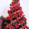 Supla 24 Pack Christmas Red Glitter Poinsettia Flowers Picks Christmas Tree Ornaments 5.9″ Wide for Red Christmas Tree Wreaths Garland Holiday Seasonal Wedding Decorations White Gift Box Included(Red)