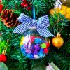 Winlyn 12 Sets Christmas Bulb Ornament Balls Clear Plastic Glass Ball Craft Kit Bauble Ornaments Fillable Unbreakable Shatterproof Hanging Tree Ornaments Jingle Bells Pom-poms Bows for Holiday Décor