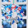 Winlyn 12 Sets Winter Crafts DIY Christmas Snowflake Wreath Ornaments Decorations Art Sets Snowman Santa Foam Stickers for Kids Classroom Activities