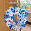 Winlyn 12 Sets Winter Crafts DIY Christmas Snowflake Wreath Ornaments Decorations Art Sets Snowman Santa Foam Stickers for Kids Classroom Activities