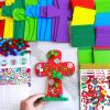 Winlyn 18 Set Christmas Craft Kits DIY Stand-up Cross Decorations Art Sets Snowman Snowflake Foam Stickers Arts and Crafts for Kids Party Classroom Sunday School VBS Activities