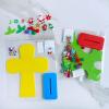 Winlyn 18 Set Christmas Craft Kits DIY Stand-up Cross Decorations Art Sets Snowman Snowflake Foam Stickers Arts and Crafts for Kids Party Classroom Sunday School VBS Activities