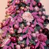 Winlyn 20 Pcs Pink Glitter Bay Leaf Sprays Artificial Christmas Tree Picks Sprays 12.7″ Tall for Pink Christmas Tree Wreath Swag Floral Arrangement Winter Wedding Bouquet Centerpiece Decoration(Pink)