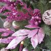 Winlyn 24 Pcs Christmas Artificial Leaf Sprays Pine Needles Pinecone Berries Stems Silver Glittered Christmas Decoration Picks 12.2″- 14.2″ Tall for Silver Christmas Tree Vase Fillers Wreath Décor(Pink)