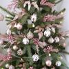 Winlyn 24 Pcs Christmas Artificial Leaf Sprays Pine Needles Pinecone Berries Stems Silver Glittered Christmas Decoration Picks 12.2″- 14.2″ Tall for Silver Christmas Tree Vase Fillers Wreath Décor(Rose Gold)