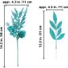 Winlyn 24 Pcs Christmas Artificial Leaf Sprays Pine Needles Pinecone Berries Stems Silver Glittered Christmas Decoration Picks 12.2″- 14.2″ Tall for Silver Christmas Tree Vase Fillers Wreath Décor(Teal)