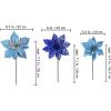Winlyn 24 Set 3 Styles Christmas Blue Glitter Poinsettia Flowers Picks Christmas Tree Ornaments for Blue Christmas Tree Wreaths Garland Holiday Seasonal Wedding Decorations White Gift Box Included(Blue)