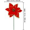 Winlyn 24 Set Christmas Glitter Gold Poinsettia Flowers Picks Christmas Tree Ornaments for Gold Christmas Tree Wreaths Garland Winter Holiday Seasonal Wedding Decorations White Gift Box Included(Red)