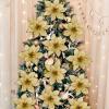 Winlyn 24 Set Christmas Glitter Gold Poinsettia Flowers Picks Christmas Tree Ornaments for Gold Christmas Tree Wreaths Garland Winter Holiday Seasonal Wedding Decorations White Gift Box Included(Gold)
