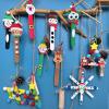 Winlyn 24 Sets Christmas Craft Kits Popsicle Stick Christmas Ornaments Winter Crafts DIY Craft Stick Santa Snowman Elf Reindeer Ornaments Art Sets for Kids Holiday Classroom Activities Party Favors