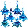 Winlyn 24 Sets Christmas Craft Kits Winter Crafts DIY 3D Snowflake Tree Ornaments Decorations Art Sets Foam Snowflake Christmas Arts and Crafts for Kids Holiday Classroom Art Activities Party Favors