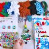 Winlyn 24 Sets Christmas Craft Kits Winter Crafts DIY Christmas Ornaments Decorations Art Sets Foam Santa Reindeer Snowman Christmas Stickers for Kids Holiday Season Classroom Activities Party Favors
