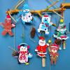 Winlyn 24 Sets Christmas Craft Kits Winter Crafts DIY Christmas Ornaments Decorations Art Sets Foam Santa Reindeer Snowman Christmas Stickers for Kids Holiday Season Classroom Activities Party Favors
