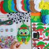Winlyn 24 Sets Christmas Craft Kits Winter Crafts DIY Christmas Owl Ornaments Decorations Art Sets Foam Owl Christmas Tree Holiday Stickers for Kids Festival Home Classroom Activities Party Favors