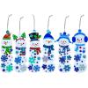 Winlyn 24 Sets Christmas Craft Kits Winter Crafts DIY Christmas Snowman Bookmarks Ornaments Art Sets Snowman Christmas Foam Stickers Arts and Crafts for Kids Holiday Classroom Activities Party Favors