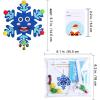 Winlyn 24 Sets Christmas Craft Kits Winter Crafts DIY Snowflake Ornaments Decorations Art Sets Foam Snowflakes Smile Stickers Jingel Bells for Kids Holiday Home Classroom Activities Party Favors