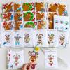 Winlyn 24 Sets Christmas Craft Kits Winter Crafts DIY Xmas Reindeer Head Ornaments Decorations Festive Foam Stickers Christmas Arts and Crafts for Kids Holiday Home Classroom Activities Party Favors