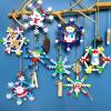 Winlyn 24 Sets Christmas Craft Kits Winter Crafts Popsicle Stick Snowflake Ornaments Decorations Art Sets Craft Stick Snowflake Christmas Stickers for Kids Holiday Classroom Activities Party Favors
