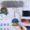 Winlyn 24 Sets Christmas Snow Globe Suncatcher Ornaments DIY Window Paint Art Suncatchers Craft Kits Winter Christmas Snow Globe Sun Catchers for Kids Holiday Classroom Party Decorations Art Project
