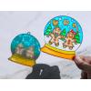 Winlyn 24 Sets Christmas Snow Globe Suncatcher Ornaments DIY Window Paint Art Suncatchers Craft Kits Winter Christmas Snow Globe Sun Catchers for Kids Holiday Classroom Party Decorations Art Project